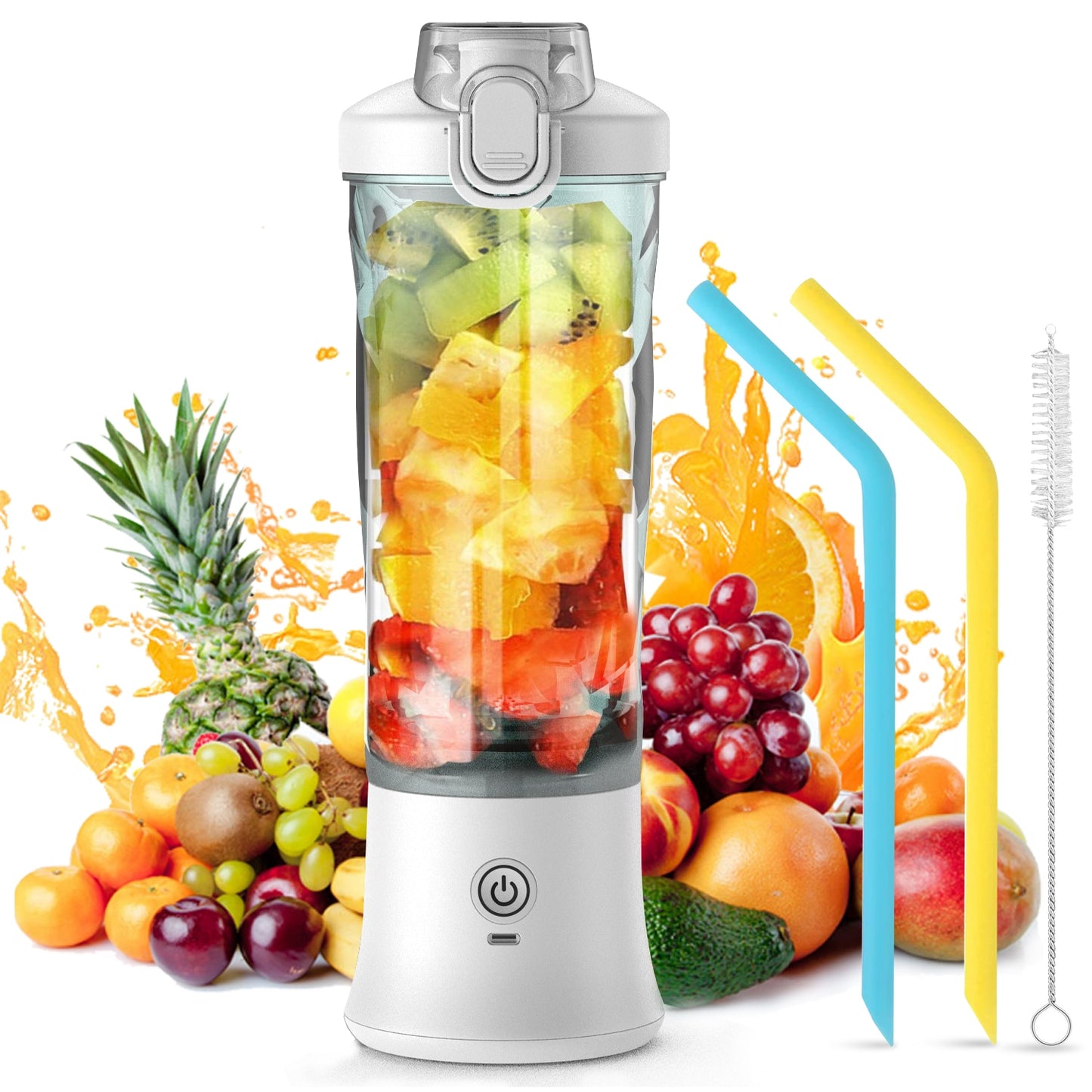 Portable Blender 600ML Electric Juicer Fruit Mixers 4000mAh USB Rechargeable Smoothie Mini Blender Personal Juicer colorful Cup