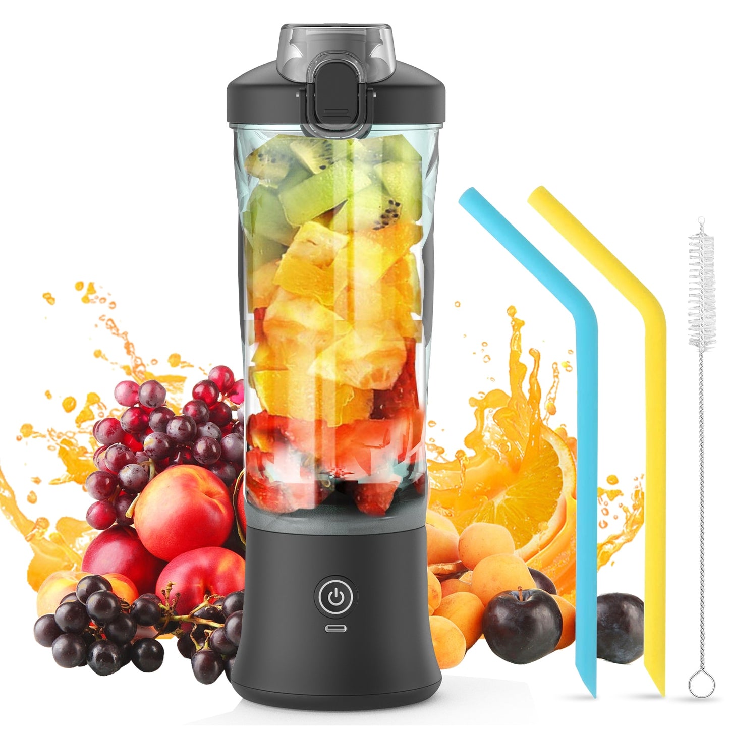 Portable Blender 600ML Electric Juicer Fruit Mixers 4000mAh USB Rechargeable Smoothie Mini Blender Personal Juicer colorful Cup