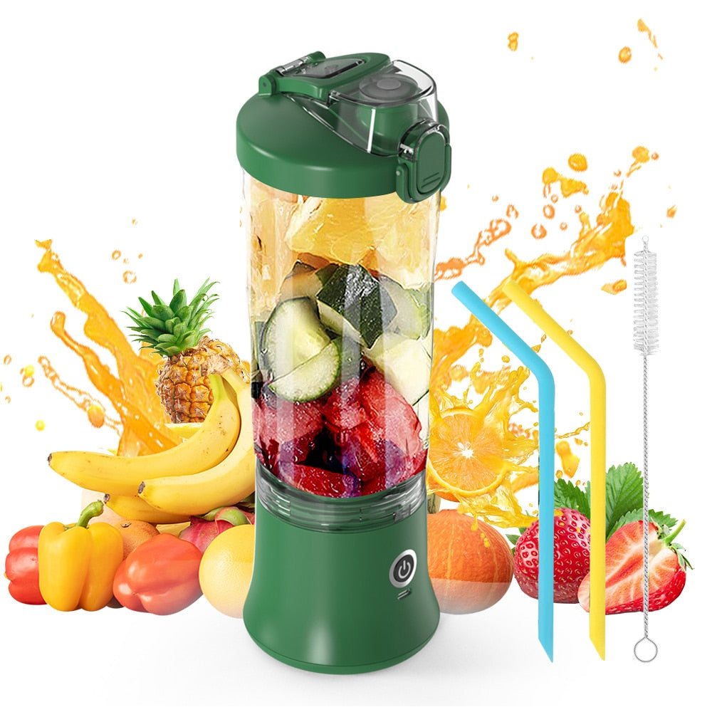 Portable Blender 600ML Electric Juicer Fruit Mixers 4000mAh USB Rechargeable Smoothie Mini Blender Personal Juicer colorful Cup