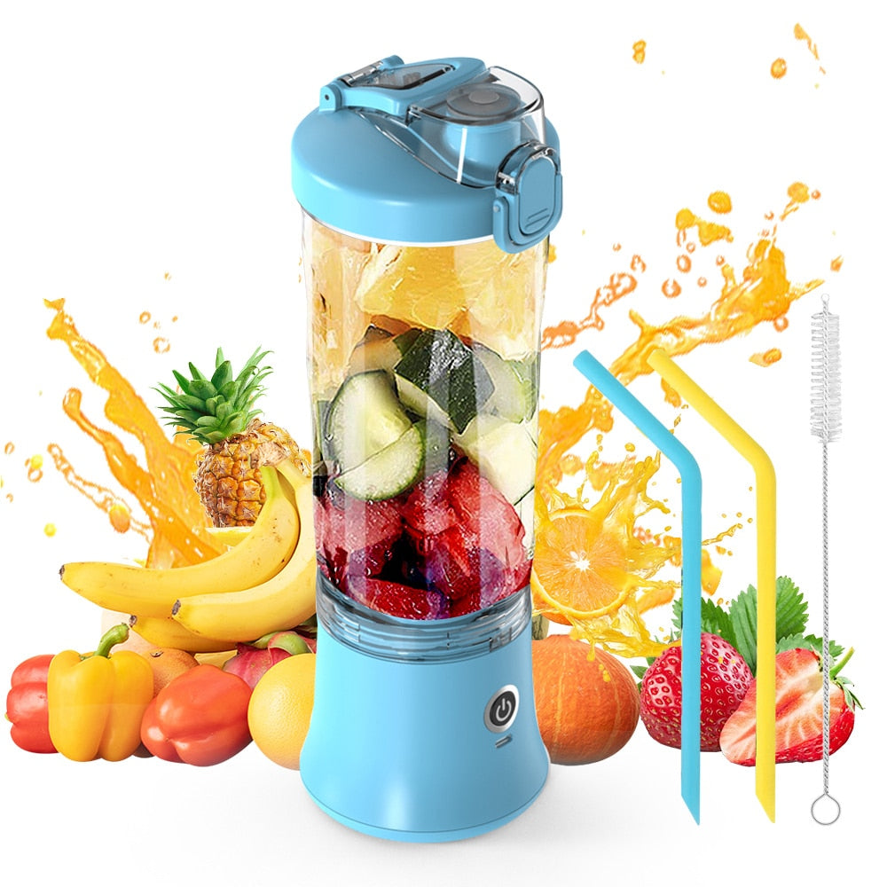 Portable Blender 600ML Electric Juicer Fruit Mixers 4000mAh USB Rechargeable Smoothie Mini Blender Personal Juicer colorful Cup