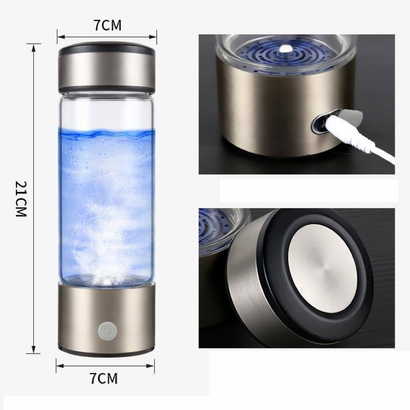 3mins 420ML Portable Water Ionizer Bottle Rechargeable Negative Ion Water Cup Hydrogens-rich Water Cup Water Generator Alkaline