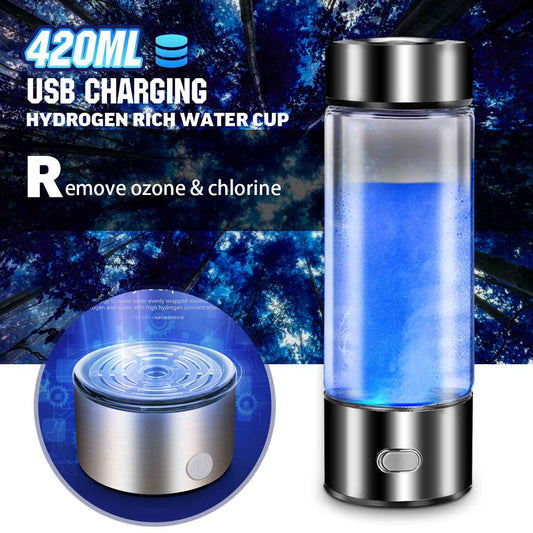 3mins 420ML Portable Water Ionizer Bottle Rechargeable Negative Ion Water Cup Hydrogens-rich Water Cup Water Generator Alkaline